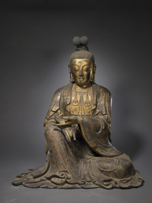 图片[1]-Woodcarving gold lacquer Avalokitesvara-China Archive